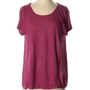 Lucky Brand Pink Purple Essential Relaxed Shirt Linen Viscose Blend